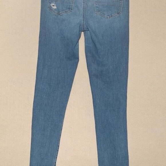 American Eagle Women's Hi-Rise Jeggings Distressed Medium Dark Wash Size 10 - Picture 11 of 13